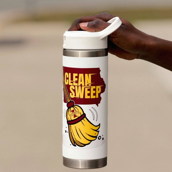 RFSJ I-State Clean Sweep White Insulated Water Bottle 18-ounce
